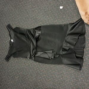 Venus black off shoulder ruffle trim dress